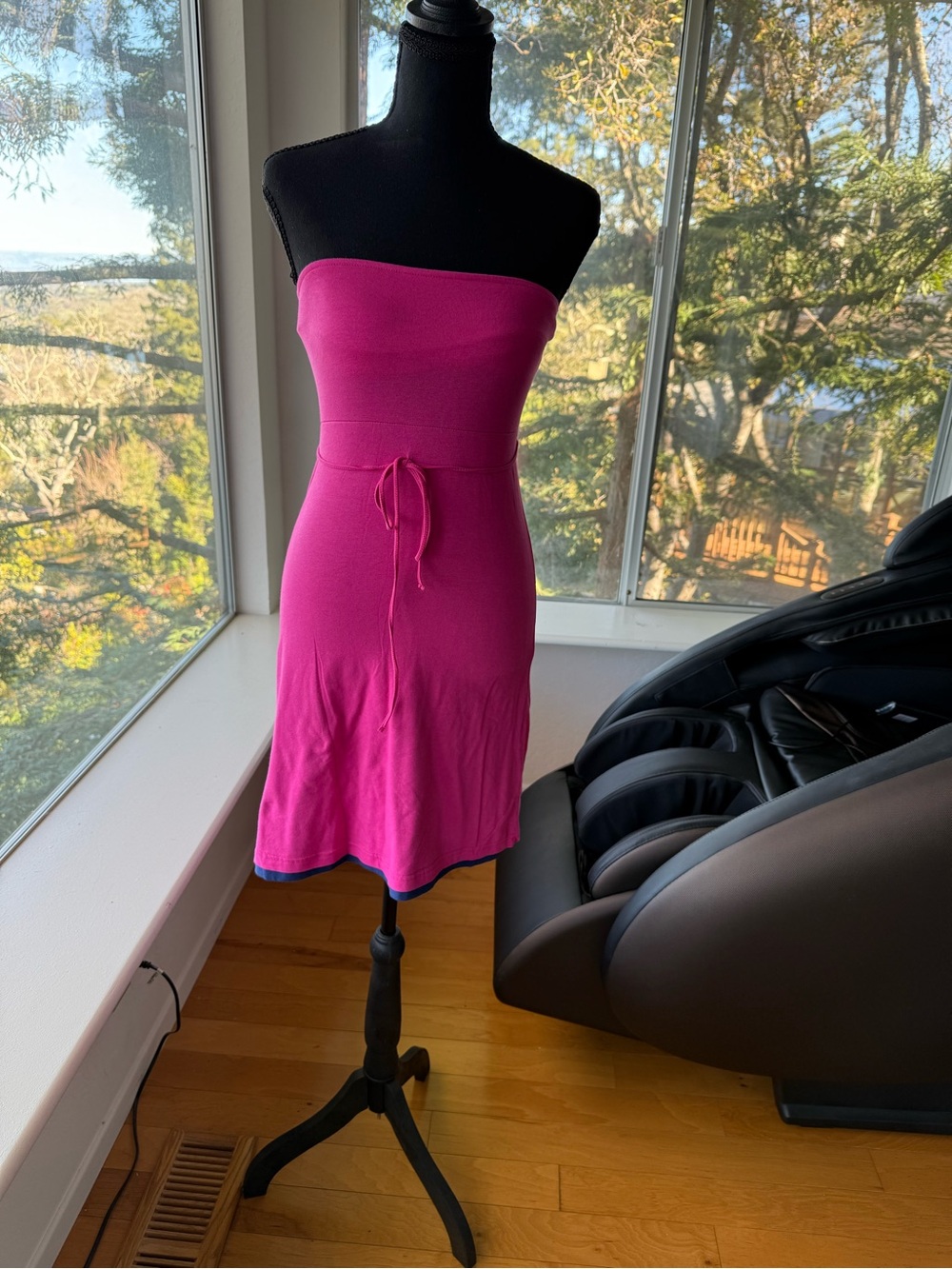 NWOT Moda International Fuchsia Strapless Cotton Dress XS Summer Resortwear